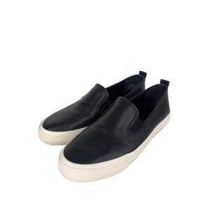 Calvin Klein Valette Womens Black leather Slip-On Sneakers Size 8.5